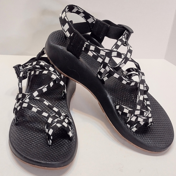 Chaco Shoes Chaco Wrapsody Black White Checkerboard Sandals Size 9